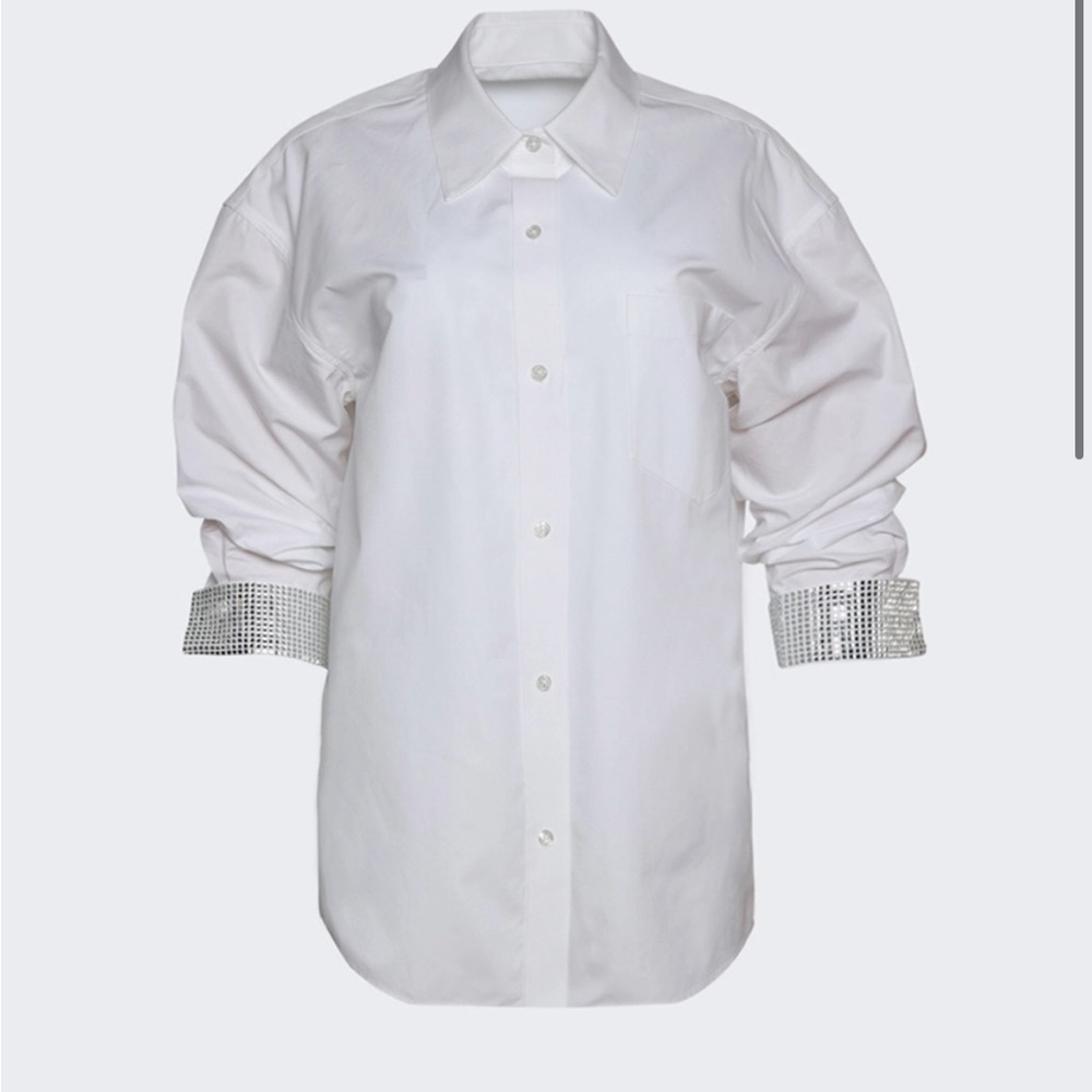 NWT Alexander wang Crystal Cuff button down